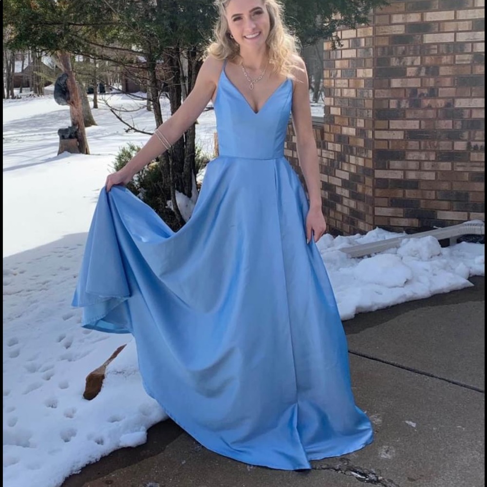 Beautiful baby blue prom dress